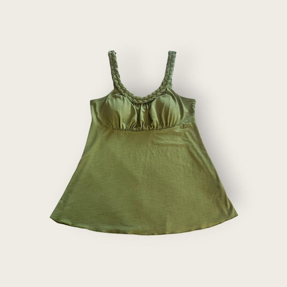 Vintage Y2k early 2000s A. Byer green empire waist flowy goddess vibes tank top - Picture 1 of 4